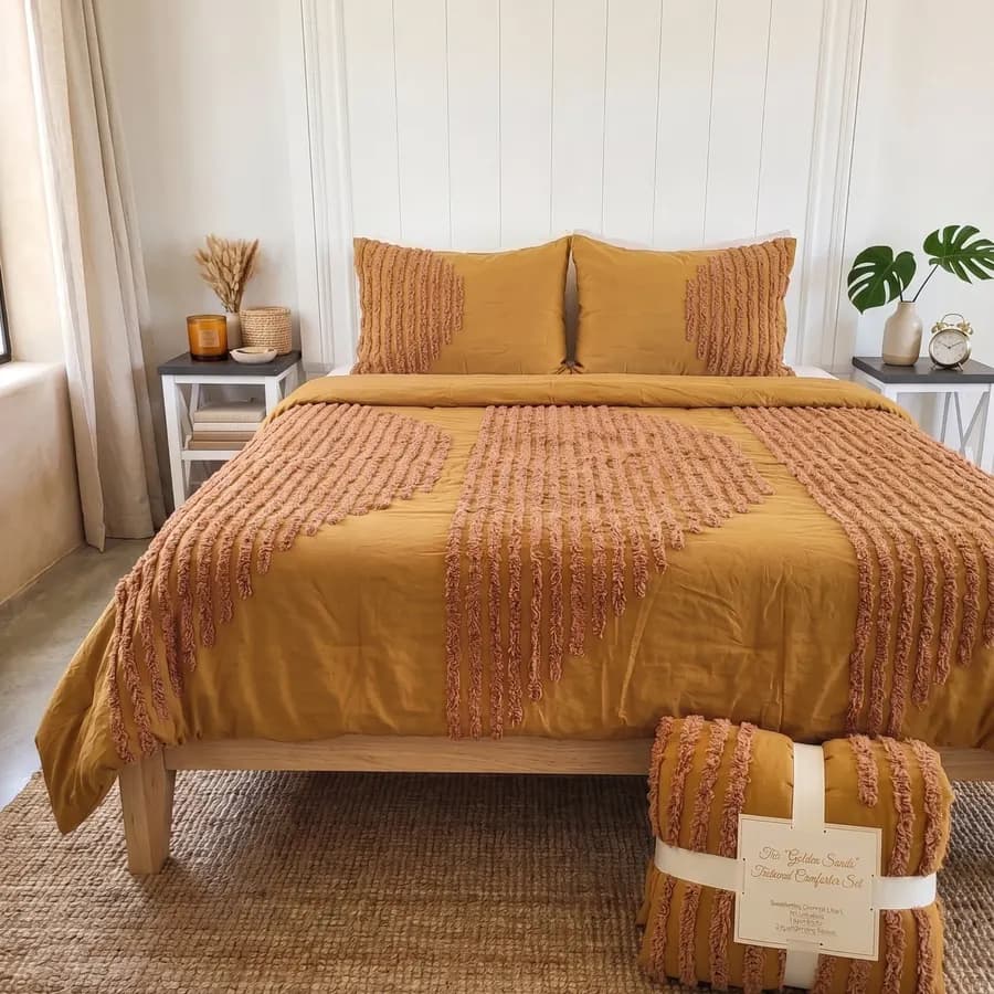 The Dune Tufted Flax Coverlet