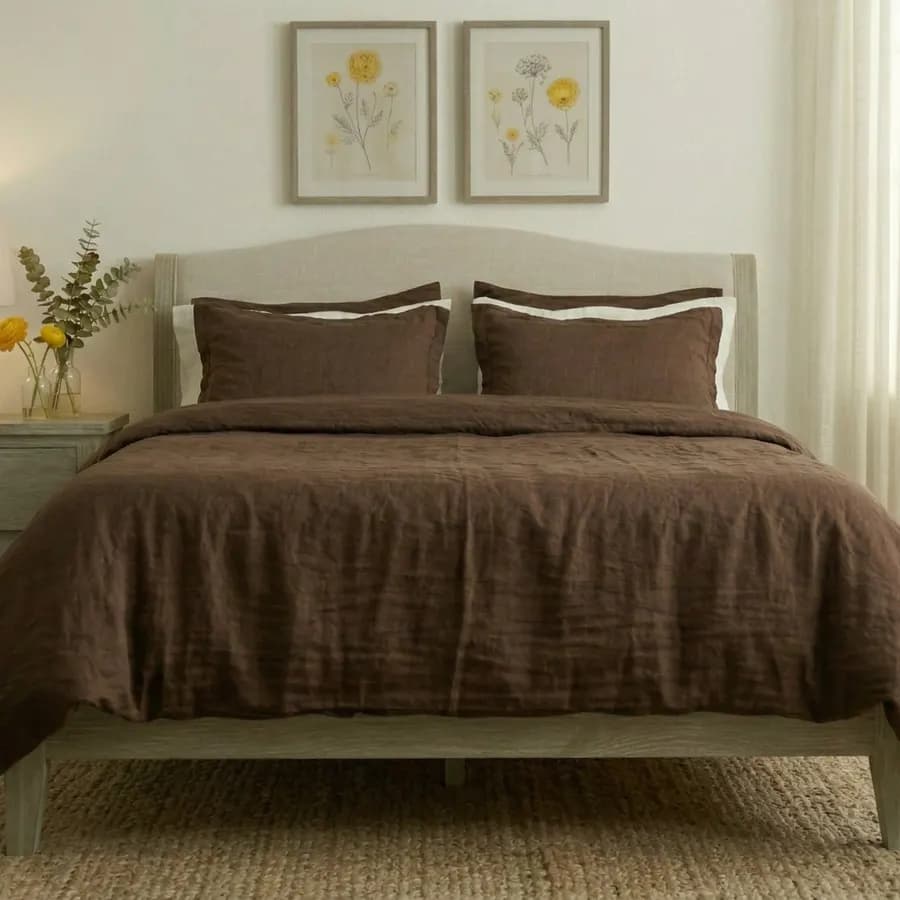 The Earthbound Umber | Linen Duvet Set