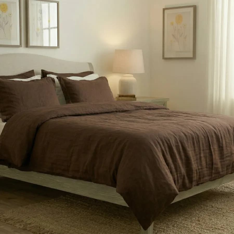 The Earthbound Umber | Linen Duvet Set