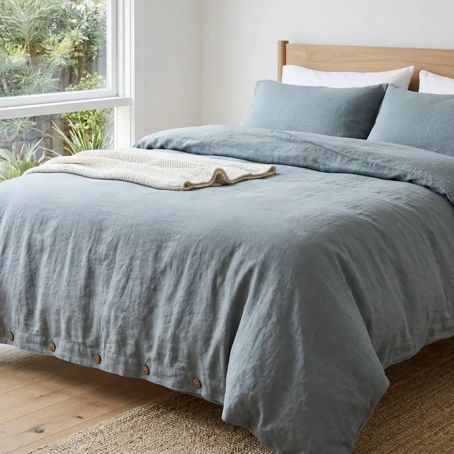 The Ethereal Slate | Linen Duvet Set