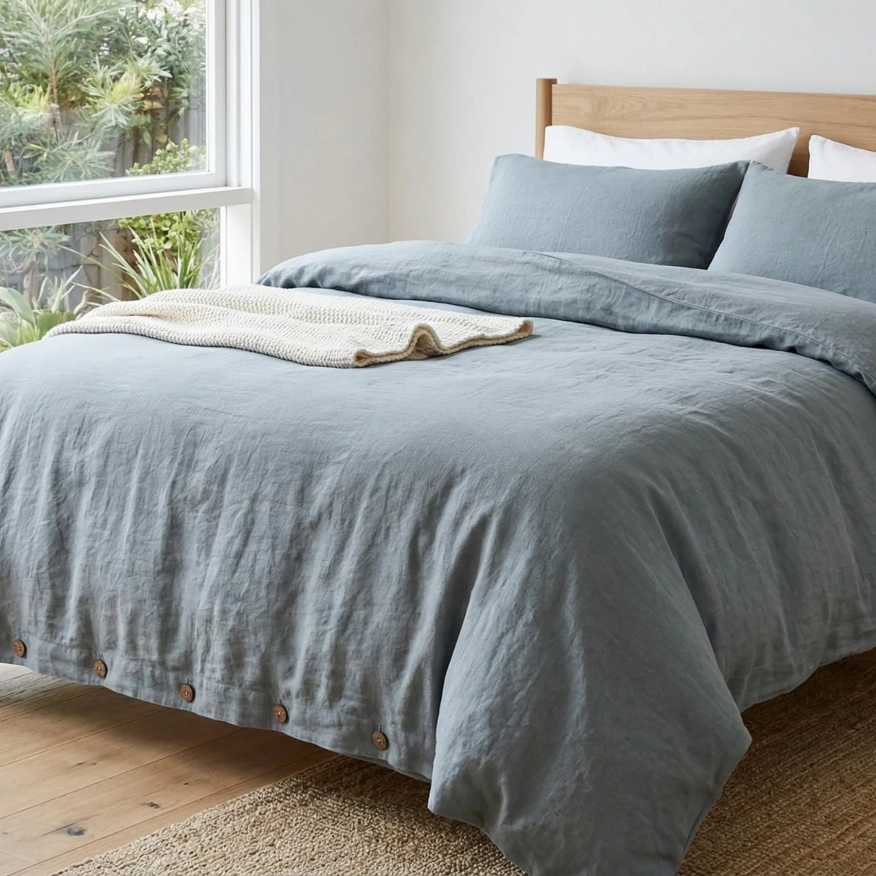 The Ethereal Slate | Linen Duvet Set