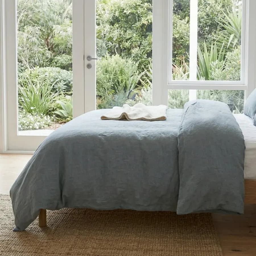 The Ethereal Slate | Linen Duvet Set
