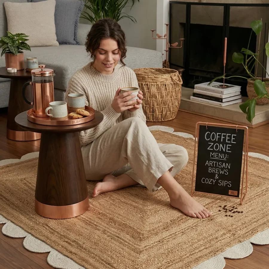 The "Flora & Earth" Layered Scallop Jute Rug