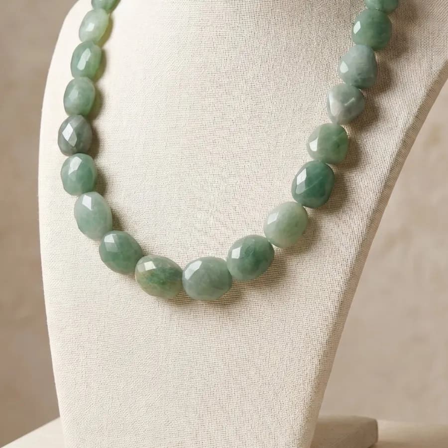 The Heart-Stone Anchor | Natural Green Aventurine Necklace